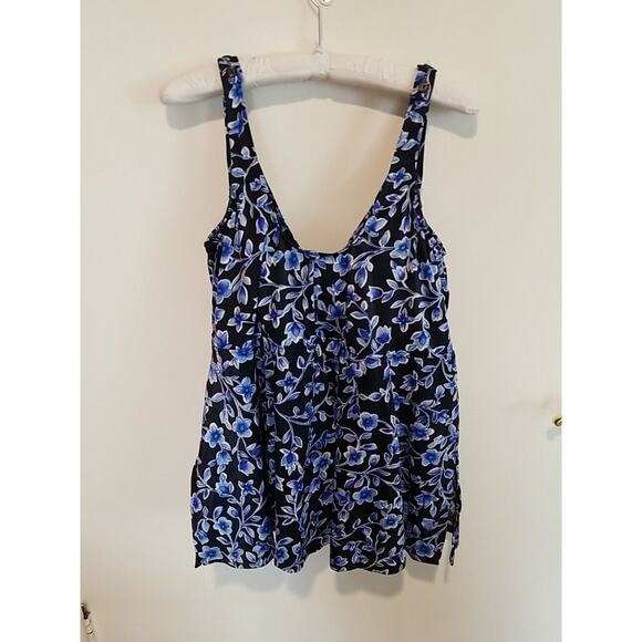 Maxine Of‎ Hollywood Blue Floral One Piece SwimDress Bathing Swimsuit Size 30W - Picture 3 of 10